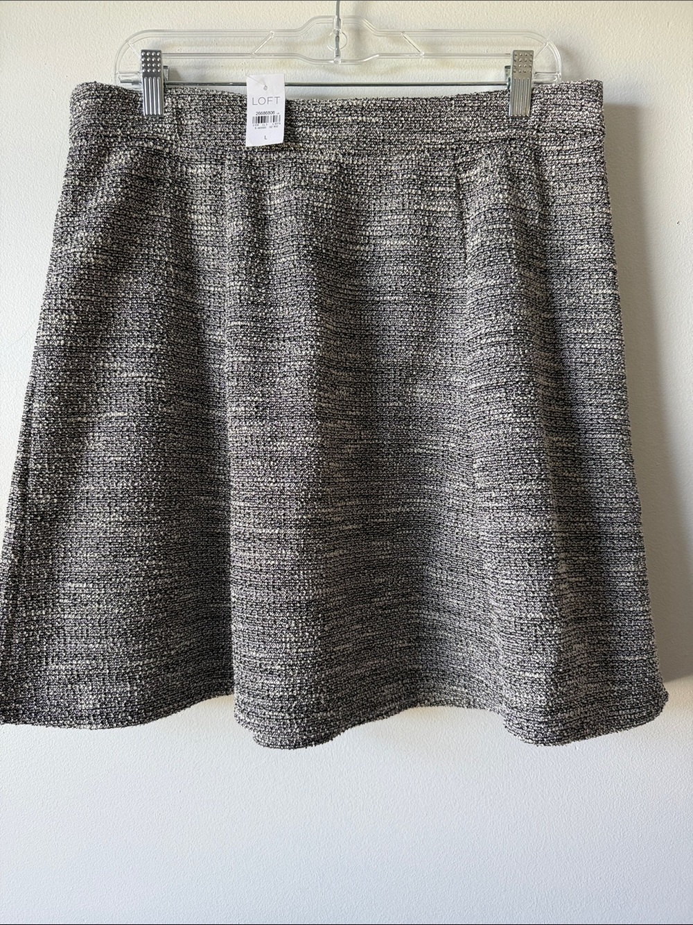 LOFT Charcoal Tweed A-Line Skirt SZ L